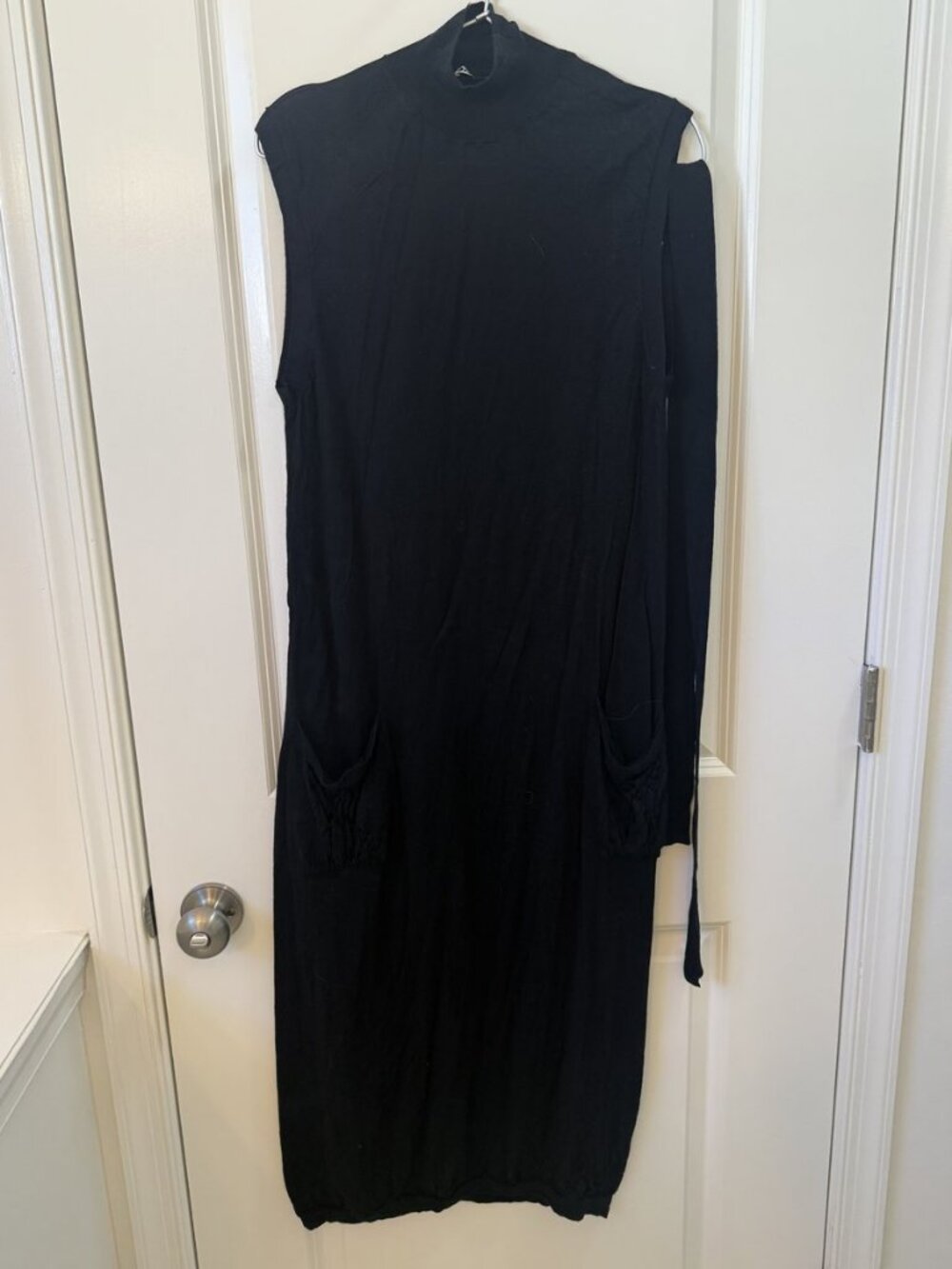 Jil Sander Black Turtleneck Wool Dress Size M